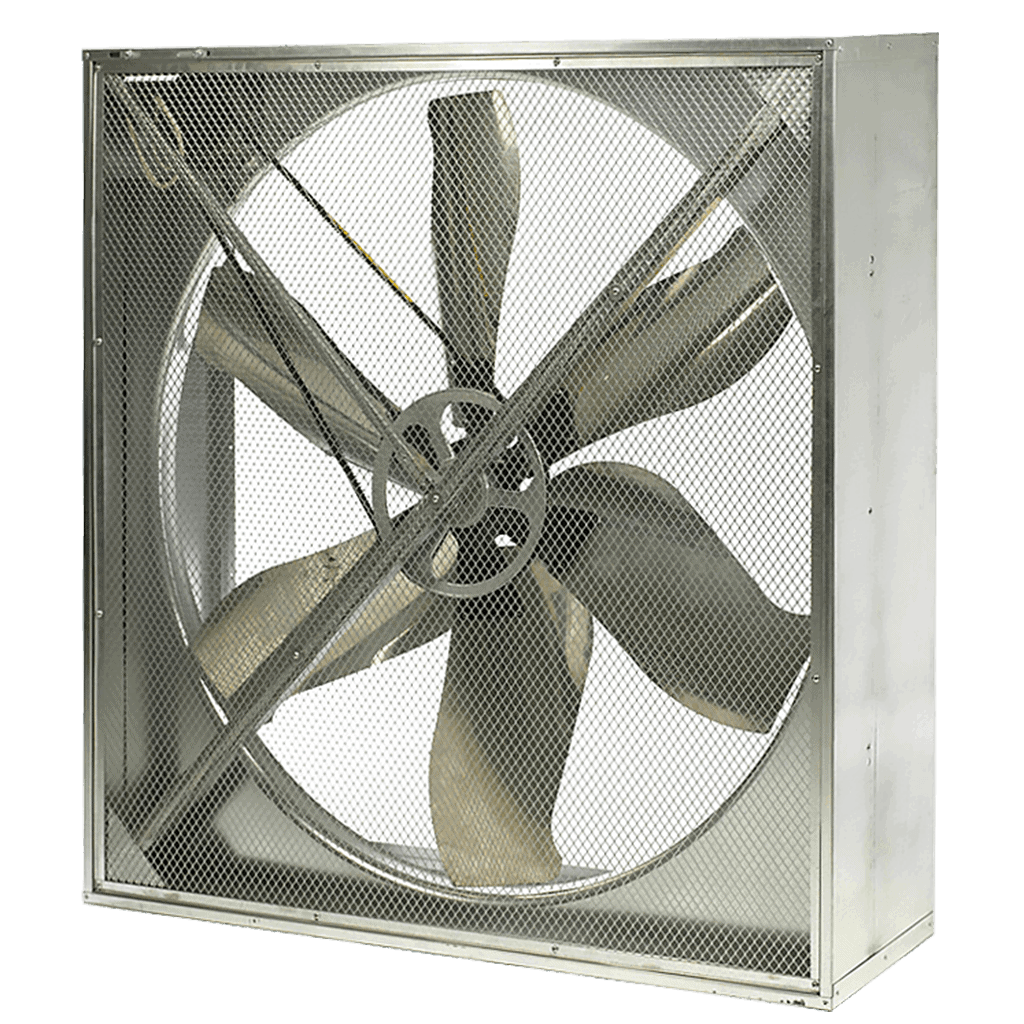 livestock building ventilation system belt drive fan