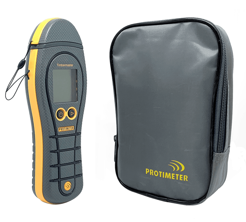 Protimeter Timbermaster woodchip moisture meter comes with a carry case